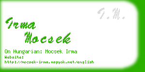 irma mocsek business card